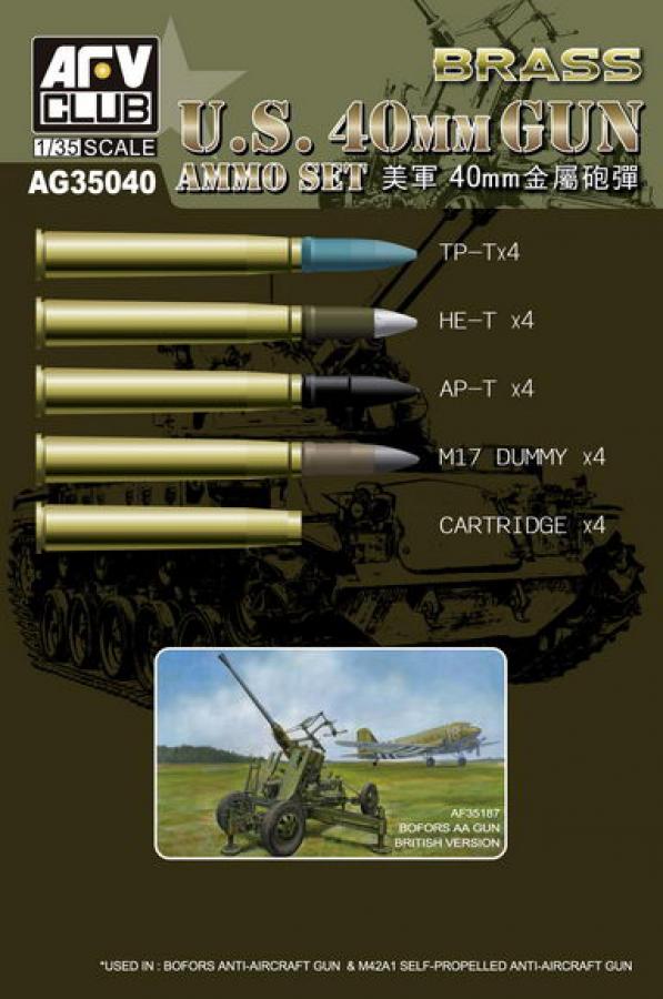 1:35 U.S. 40mm GUN AMMO SET (BRASS) 