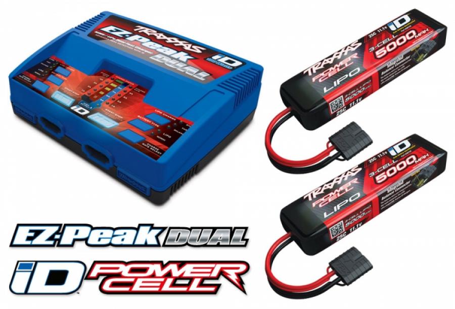 Laturi Traxxas Charger EZ-Peak Dual 8A and 2x3S 5000mAh battery TRX2990GX