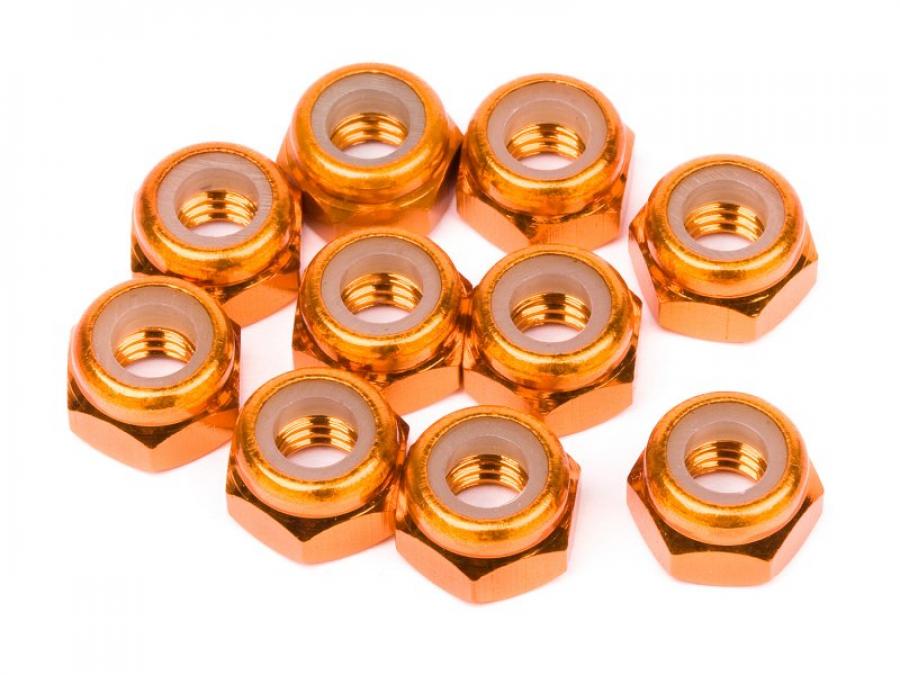 HPI Racing  Aluminum Lock Nut M4 (Orange/10Pcs) Z868