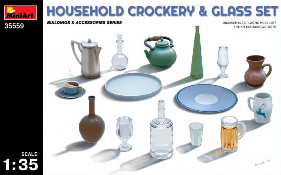 1:35 Household Crockery & Glass Set