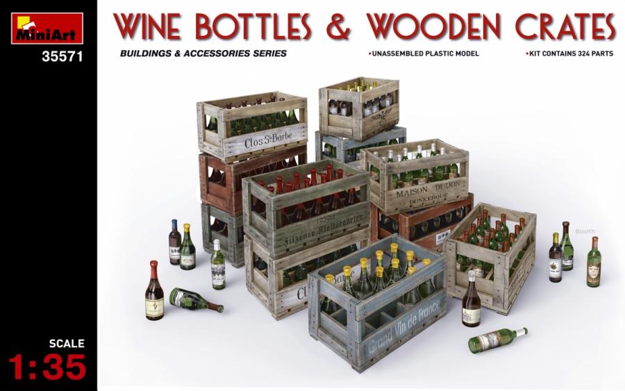 1:35 Wine Bottles & Wooden Crates