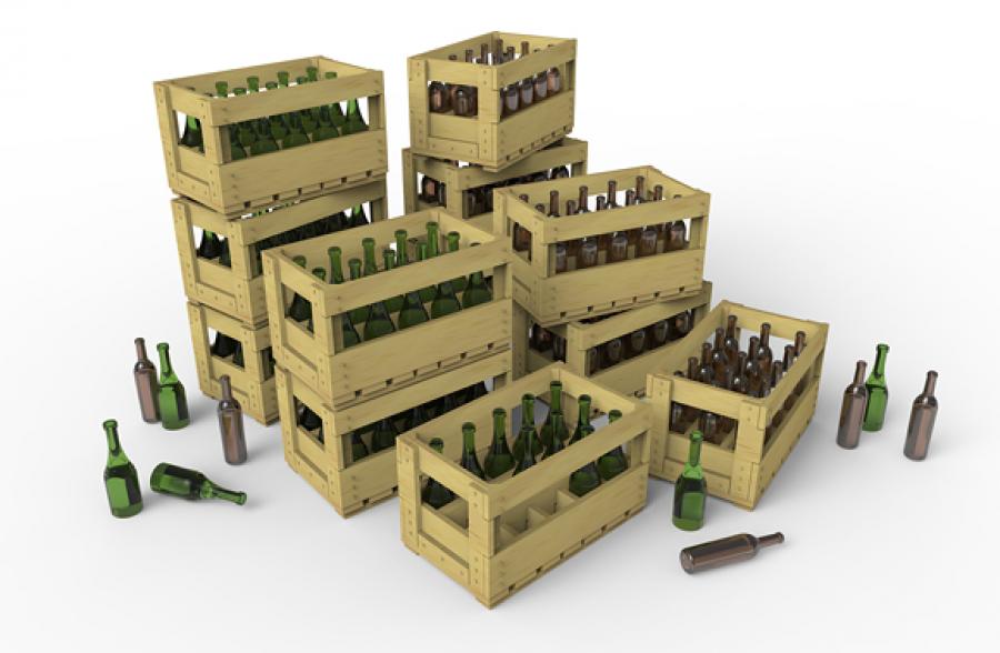 1:35 Wine Bottles & Wooden Crates