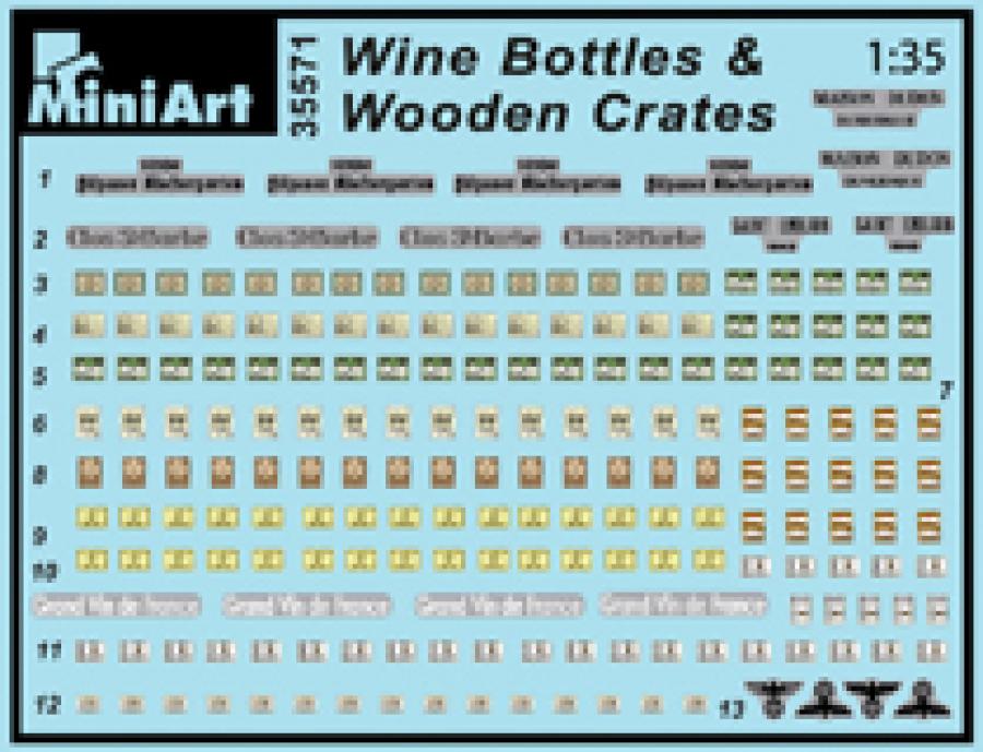 1:35 Wine Bottles & Wooden Crates