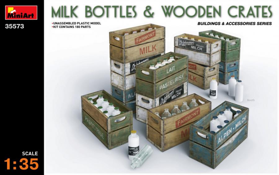 1:35 Milk Bottles & Wooden Crates