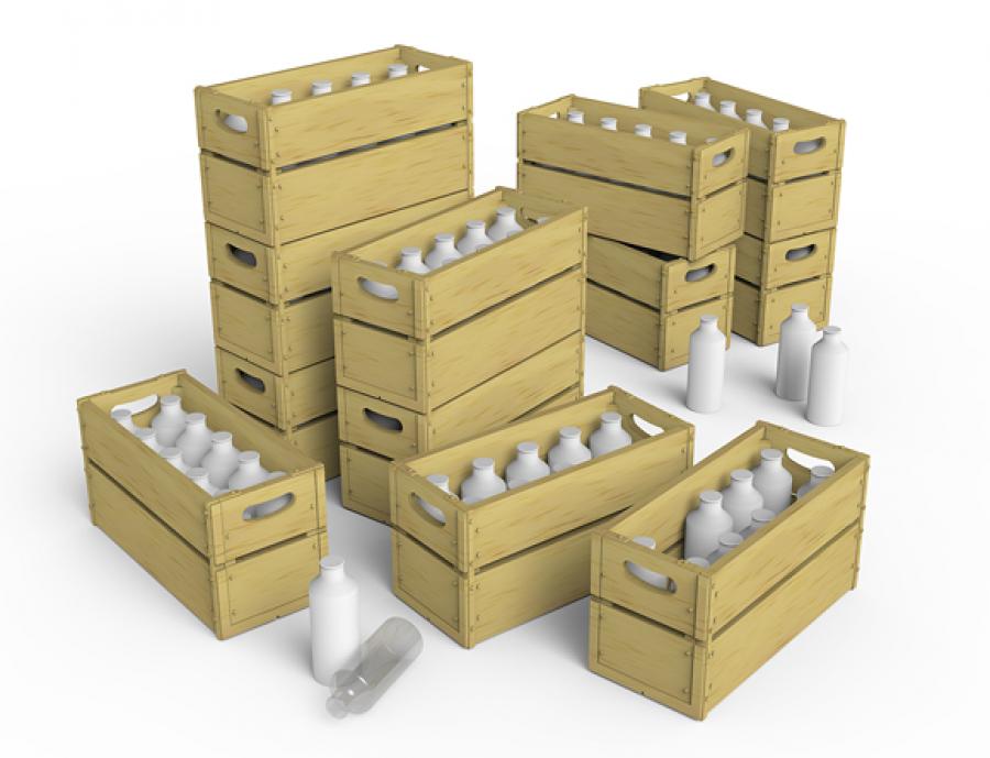 1:35 Milk Bottles & Wooden Crates