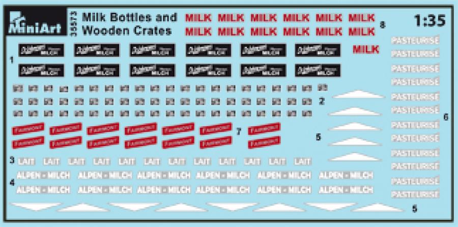 1:35 Milk Bottles & Wooden Crates