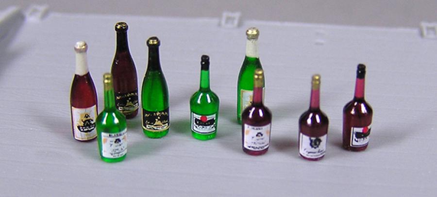 1:35 Champagne & Cognac Bottles w/Crates