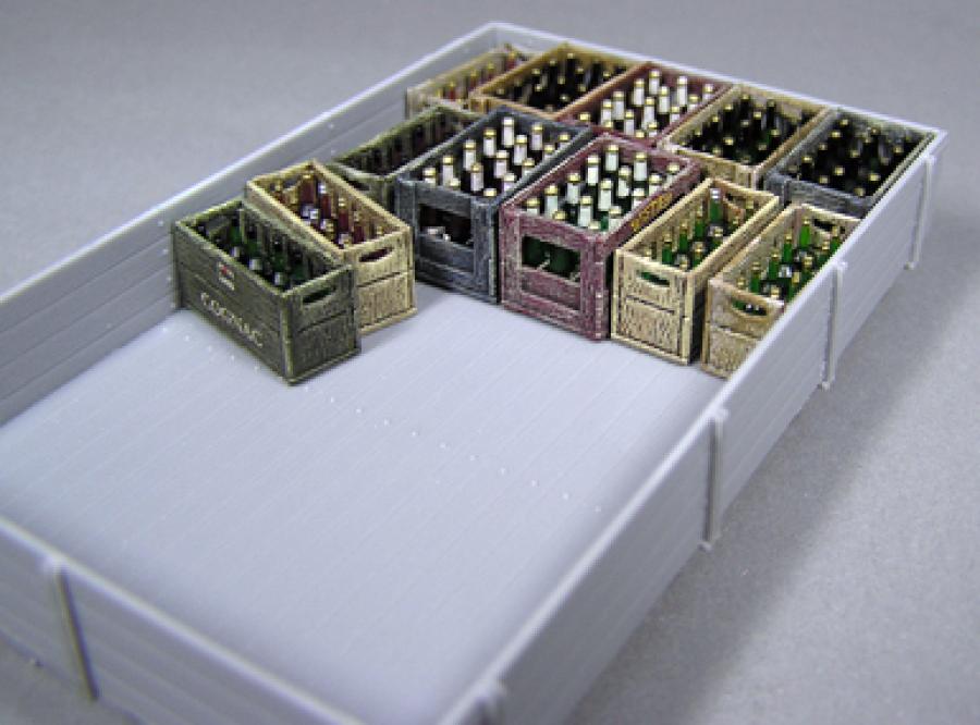 1:35 Champagne & Cognac Bottles w/Crates