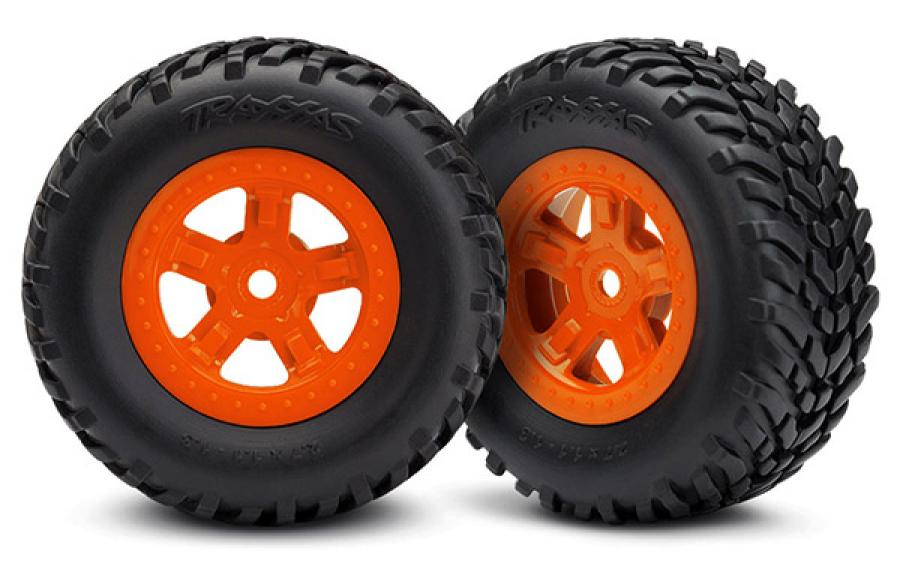 Traxxas Tires & Wheels SCT/SCT Orange Desert PreRunner 1/18 (2) TRX7674A