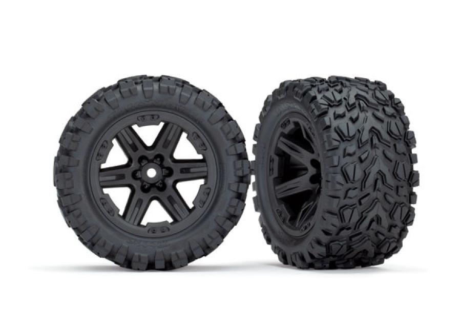 Traxxas Tires & Wheels Talon Extreme/RXT Black 2.8" 4WD TSM (2) TRX6773