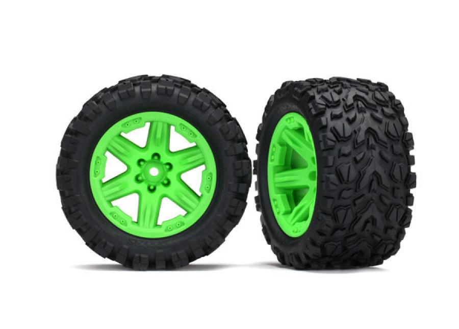 Traxxas Tires & Wheels Talon Extreme/RXT Green 2.8" 4WD TSM (2) TRX6773G