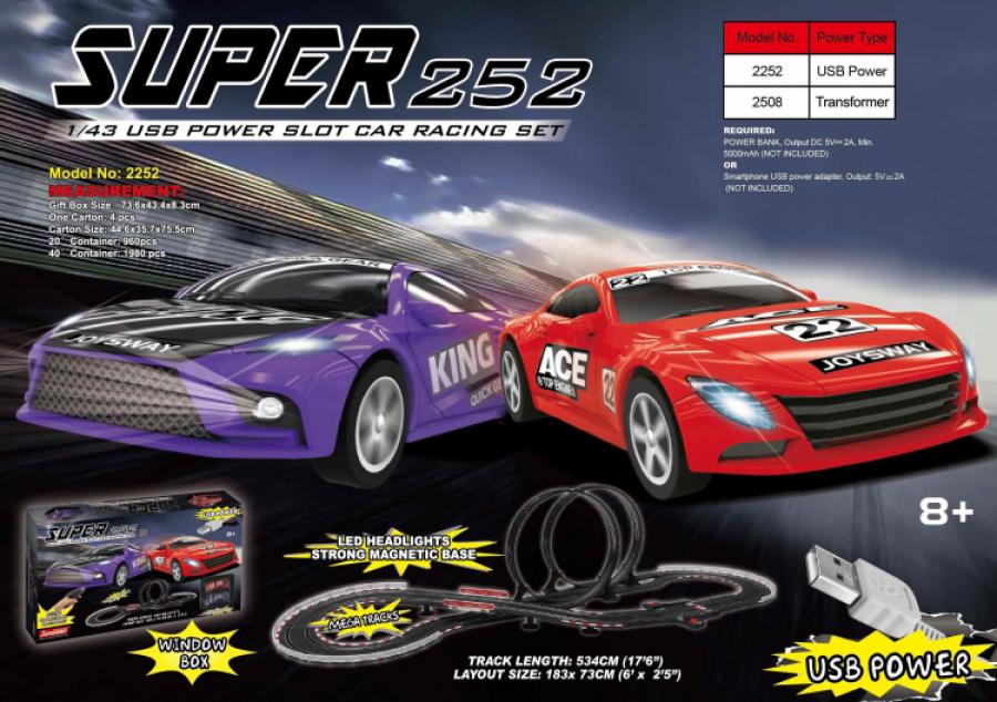 Slot Racing Track 252 Scale 1/43 USB 534cm