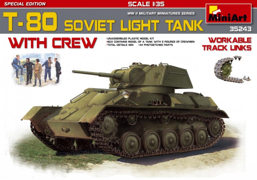 1:35 T-80 Soviet Light Tank with Crew