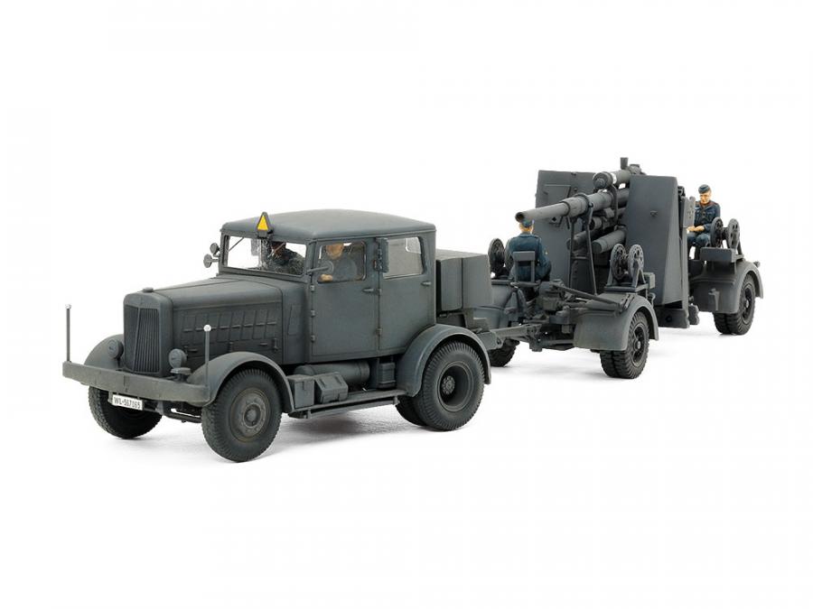 Tamiya 1/48 HEAVY TRACTOR SS-100 & 88MM FLAK pienoismalli