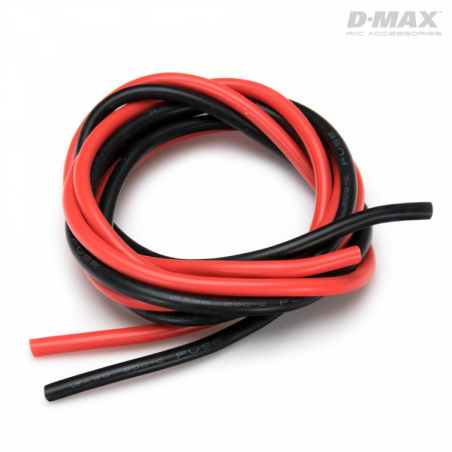 Wire Red & Black 12AWG D2.8/4.6mm x 1m