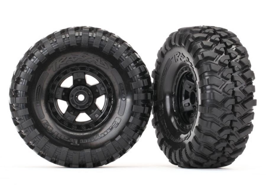 Traxxas Tires & Wheels Canyon Trail/TRX-4 Black 1.9" SC (2) TRX8179