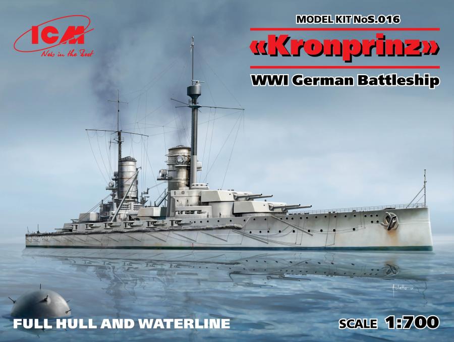 1:700 Kronprinz WWI German Battleship