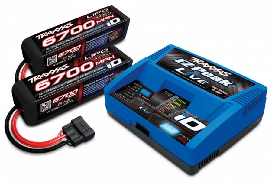 Charger EZ-Peak Live 12A and 2 x 4S 6700mAh Battery Combo 422993GX