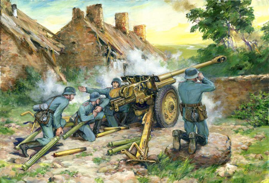 1:35 7,62cm Pak 36(r) with German Crew