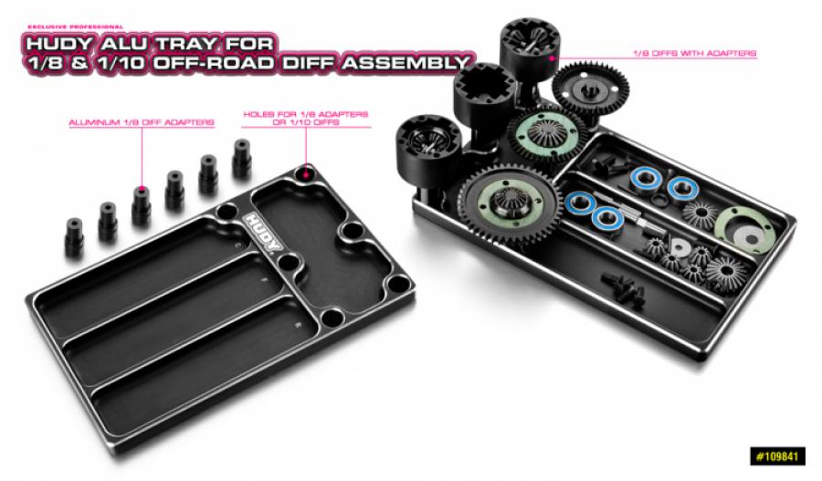 Hudy Alu Tray for 1/8 Off-road Diff Assembly 109841