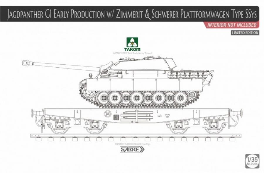 1:35 Jagdpanther G1 early with Platformwagen
