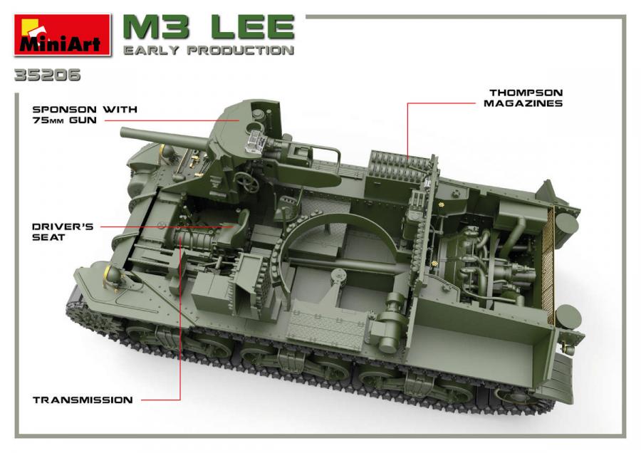 1:35 M3 Lee Early Prod. (with Interior)
