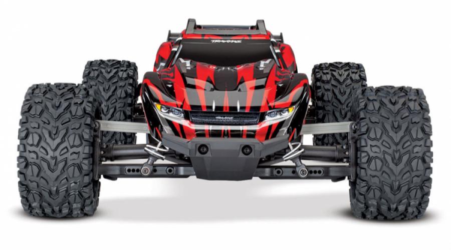 Traxxas Rustler 4x4 XL-5 1/10 RTR TQ Punainen RC-auto + akku ja laturi TRX67064-1-RED