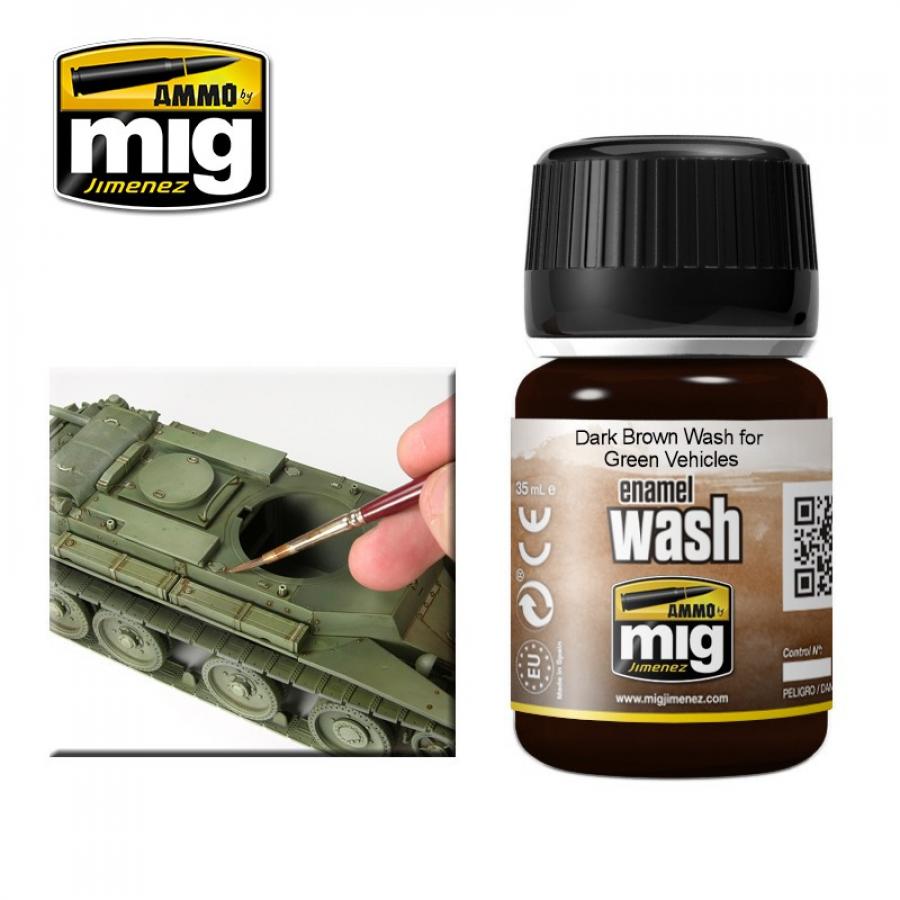 Dark Brown Wash For Green Vehicles