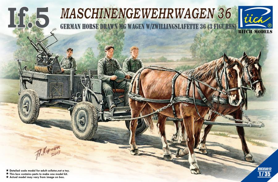 1:35 WWII German IF-5 Horse Drawn MG Wagon