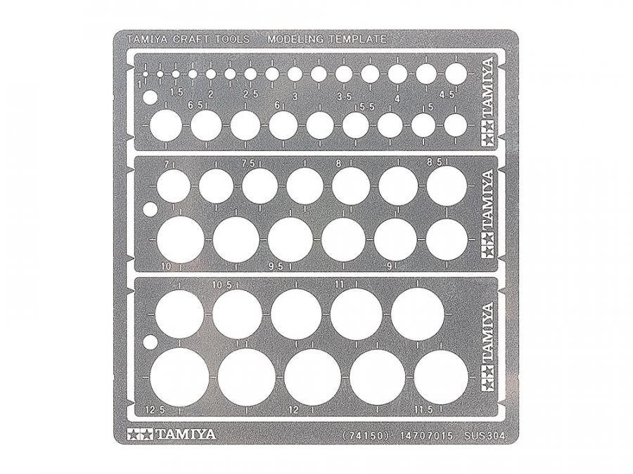 Tamiya Modeling Template (Round, 1-12.5mm) sapluuna