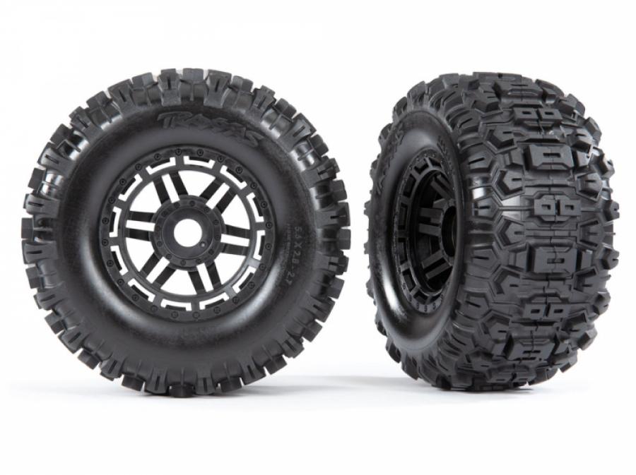 Traxxas Tires & Wheels Sledgehammer/Black (17mm) 2,8" TSM (2) TRX8973