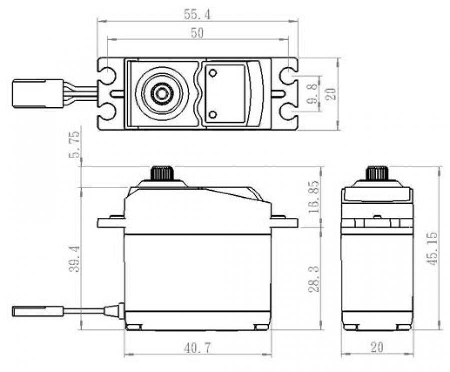 Servo SC-0254MG  7,2Kg 0,14s Metal Gear