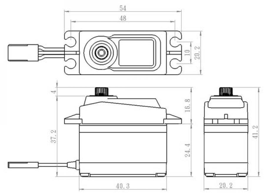 SC-1258TG Servo 12Kg 0,08s Coreless Black Edition