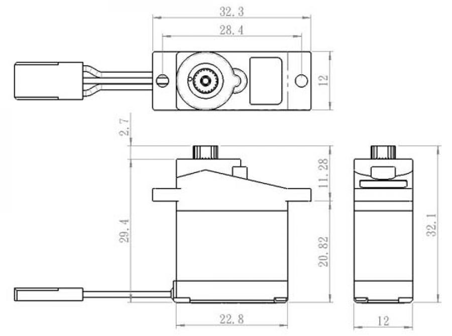 SH-0254 Servo 3,9Kg 0,13s Alu Micro