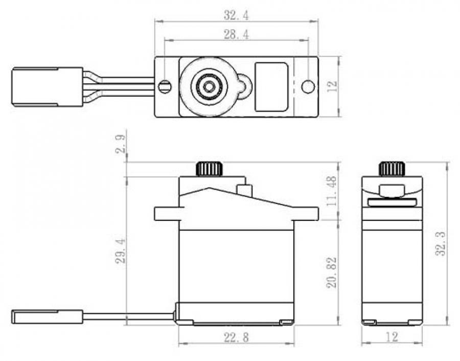 Servo SH-0255MG  3,9Kg 0,13s Alu Metal Gear Micro