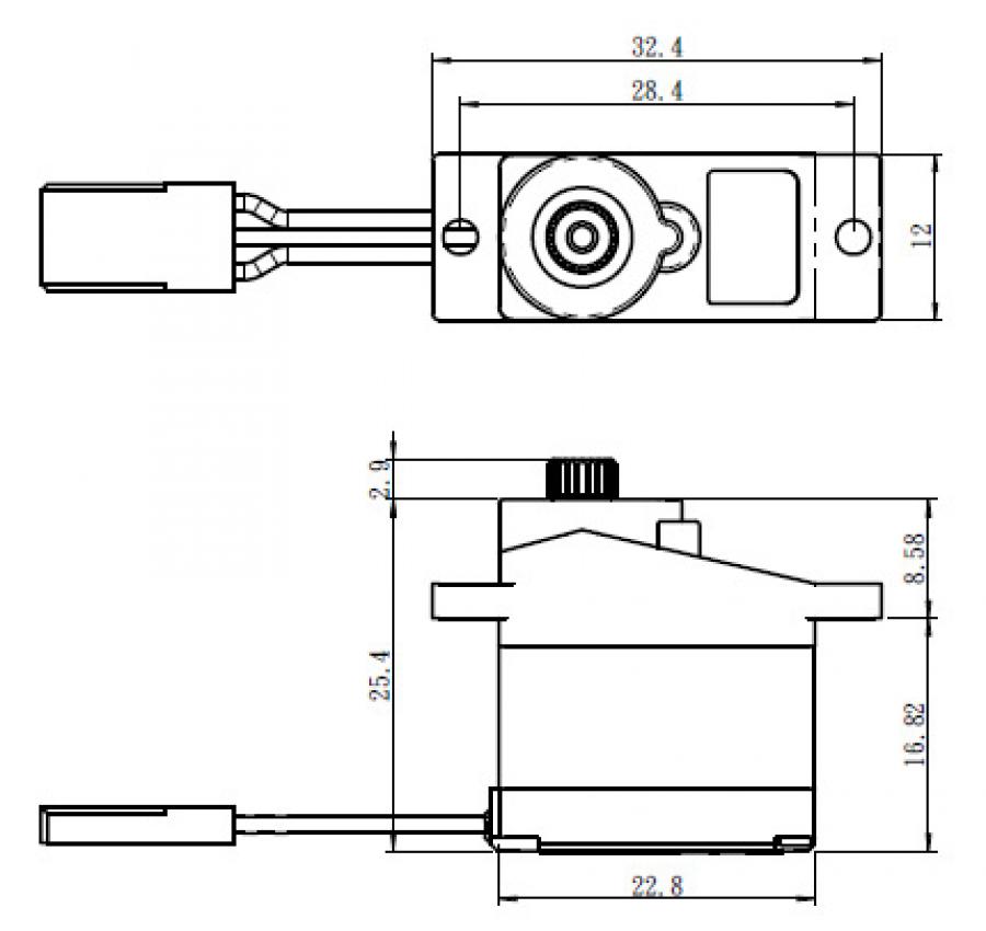 Servo SH-0257MG  2,2Kg 0,09s Alu Metal Gear Micro