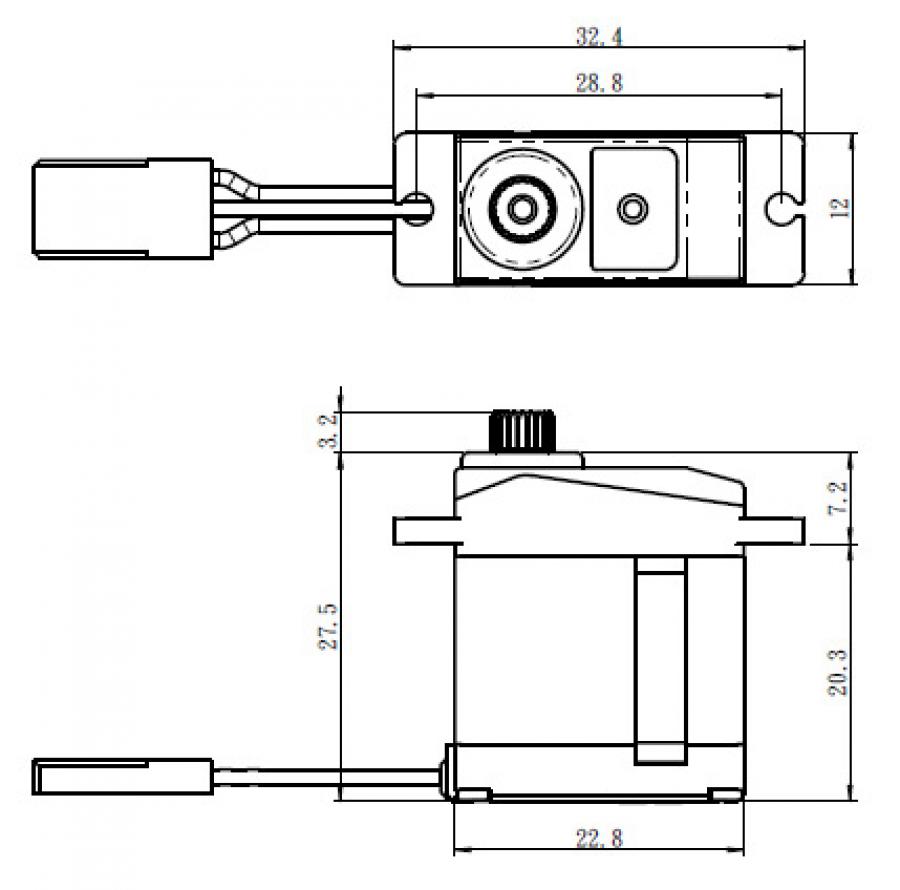 Servo SH-0265MG  2,4Kg 0,075s Metal Gear Micro