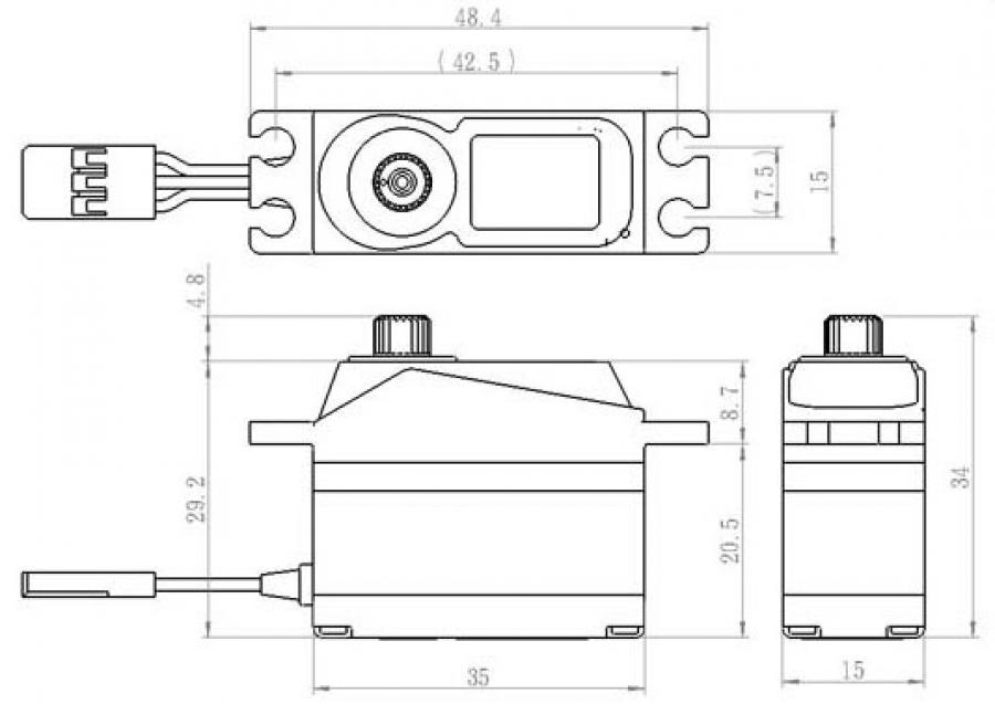 Servo SH-1350  4,6Kg 0,11s Alu Coreless Mini