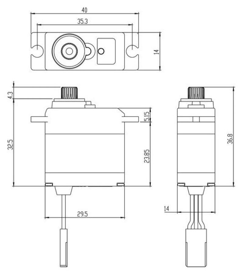 SW-0250MG Servo 5Kg 0,11s Metalldrev WP Mini