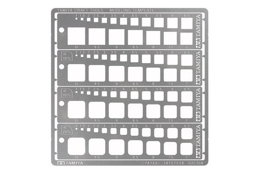 Tamiya Modeling Template (Square, 1-10mm) sapluuna