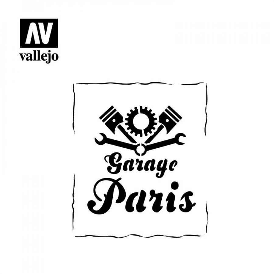 1:35 Stencil Vintage Garage Sign