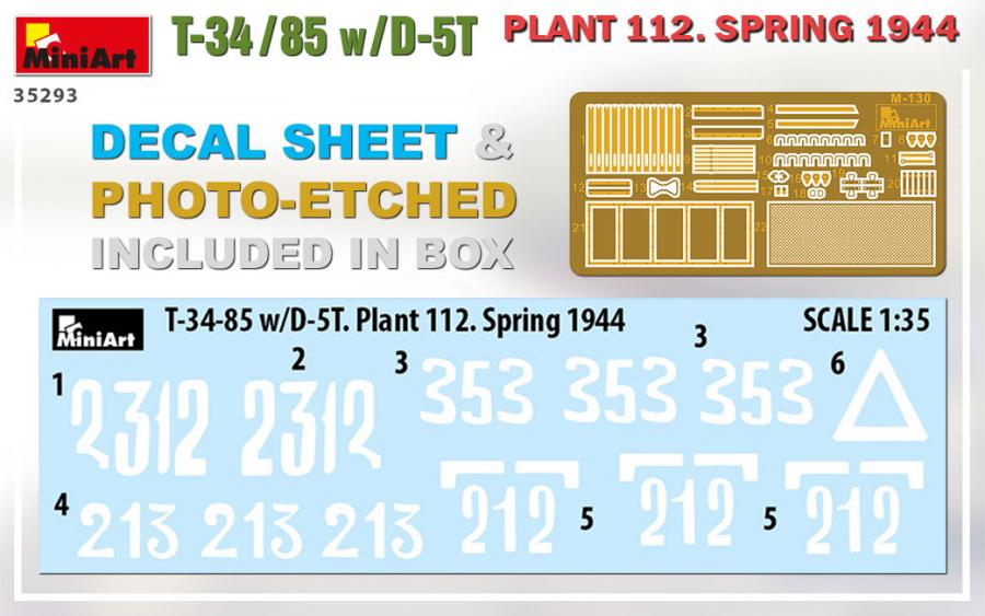 1:35 T-34-85 w/D-5T. Plant 112, 1944