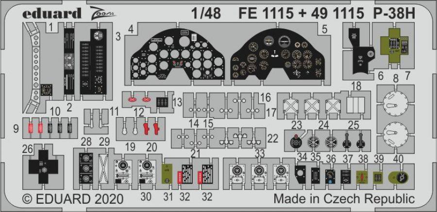 1:48 P-38H PE set for Tamiya kit