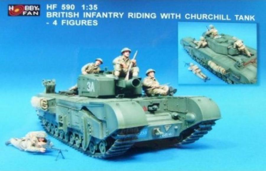 1:35 British Infantry Riding with Churchill Tank
