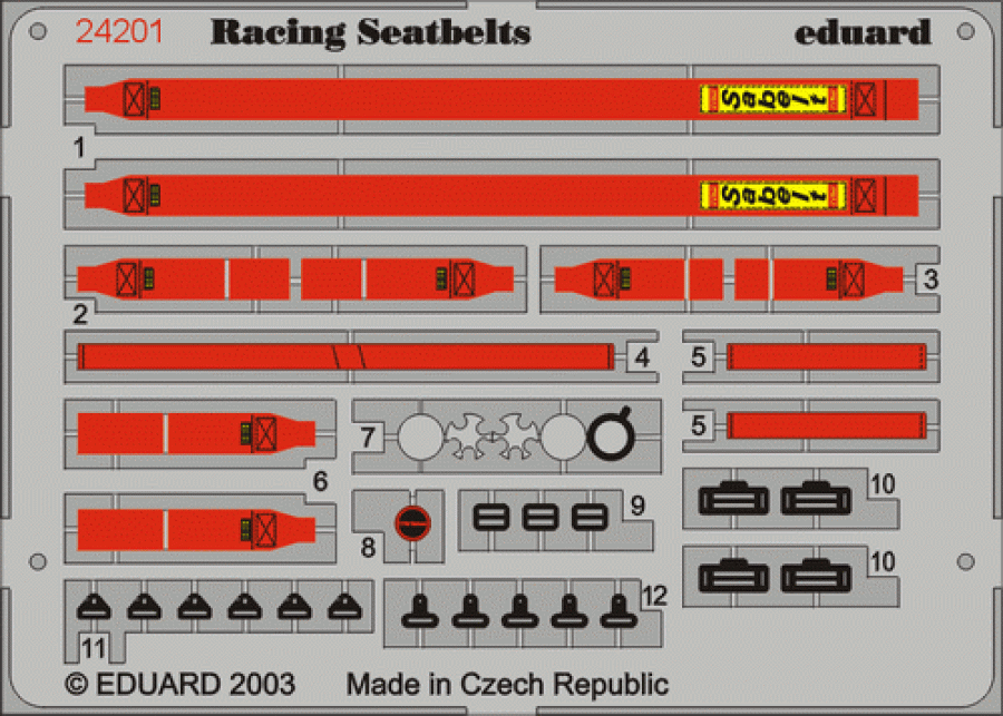 1:24 Seatbelts Sabelt 6 points Red