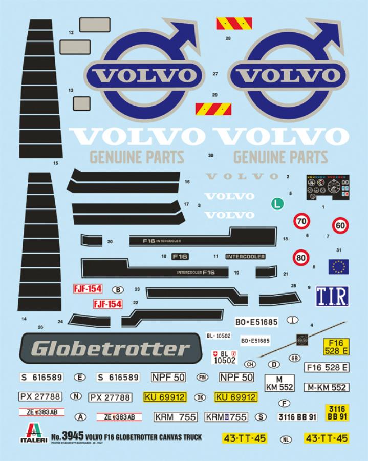 Italeri 1/24 Volvo F16 Globetrotter Canvas