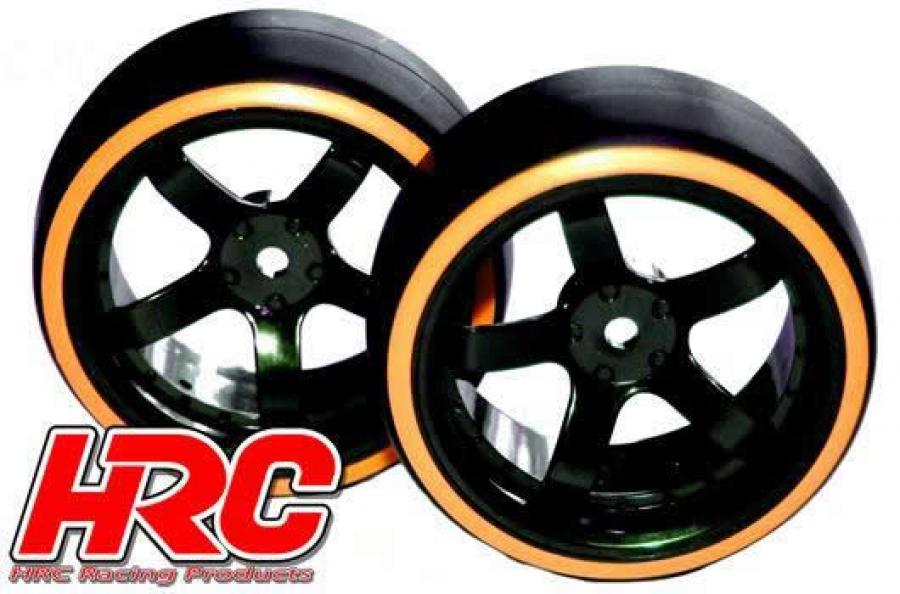 Tires - 1/10 Drift - mounted - 5-Spoke B