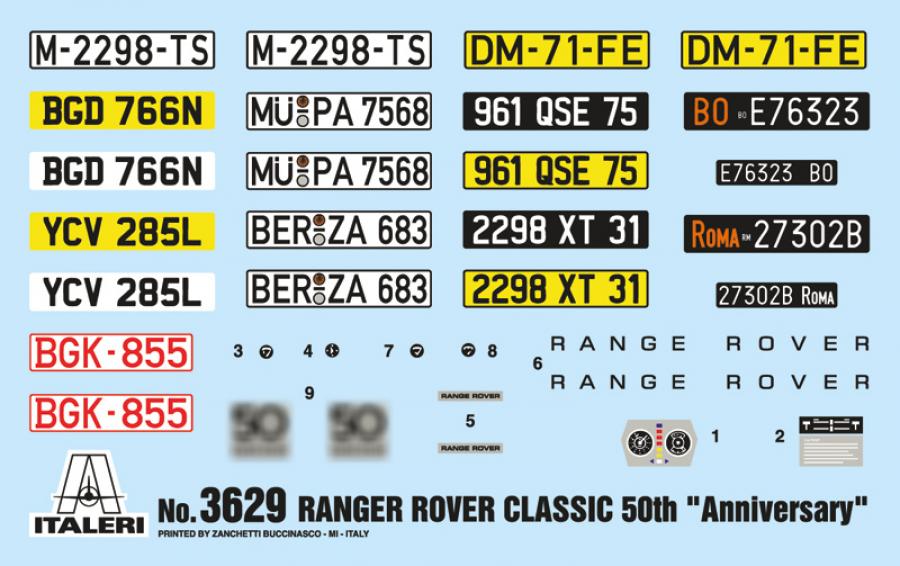 Italeri 1:24 RANGE ROVER CLASSIC - 50TH Ann.