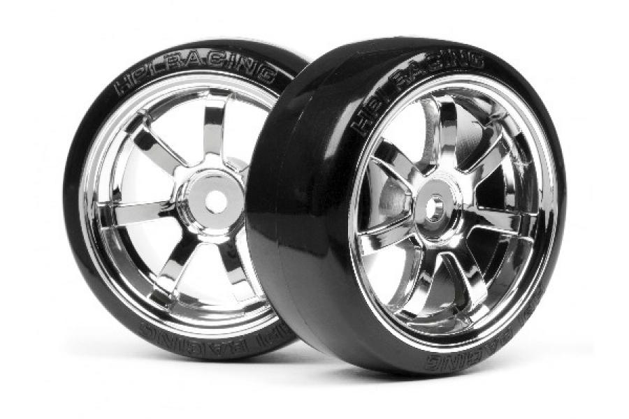 HPI Racing  T-Drift Tire 26mm Rays 57S-Pro Wheel Chrome 4739