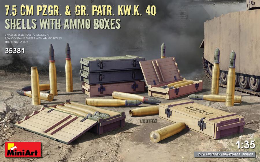 1:35 7.5cm Pzgr. &  Kw.K. 40 Shells w/boxes
